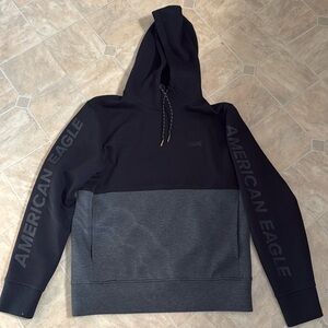 Men’s American Eagle size, medium, black, and gray sweatshirt